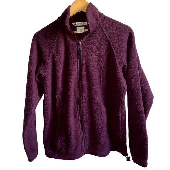 Columbia Fleece Jacket Women's Size Small Eggplant Cozy Zip Front - Picture 1 of 5